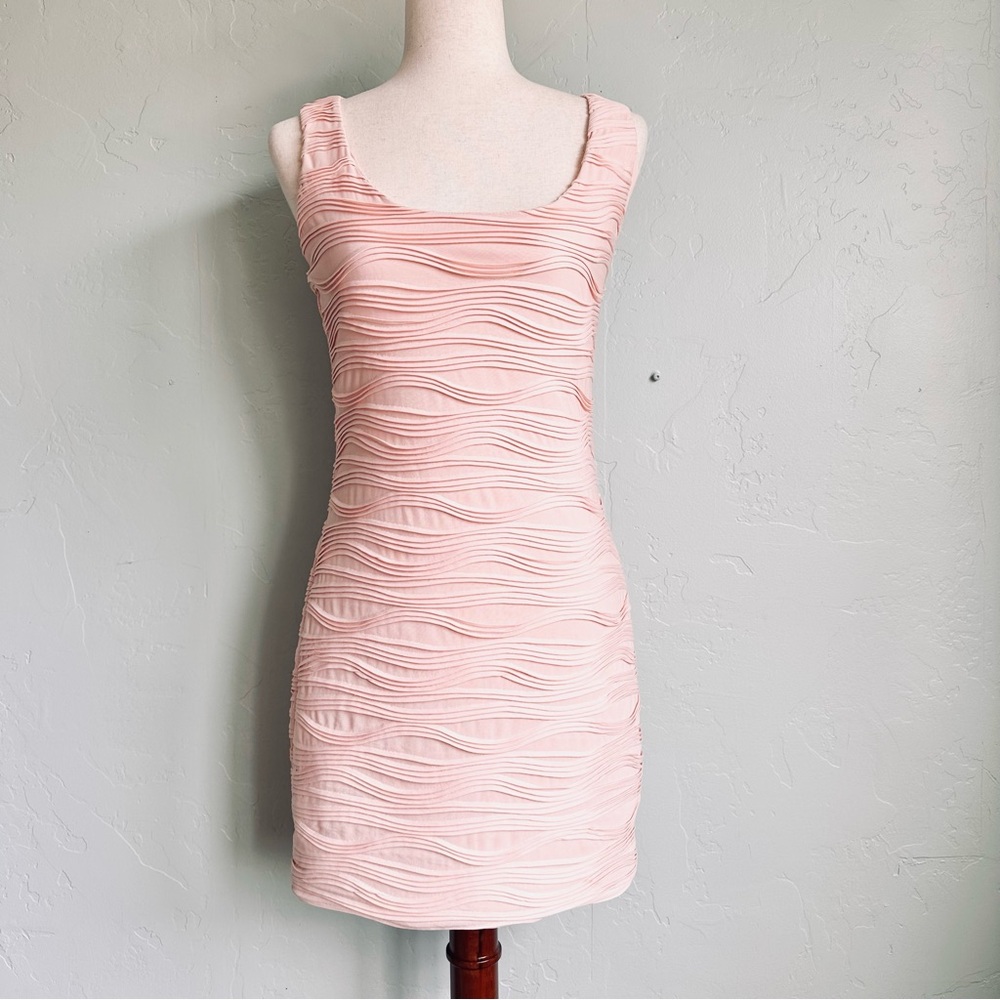 Forever‎ 21 Ruched Pale Pink Mini Bodycon Dress Size M Wedding Party Formal